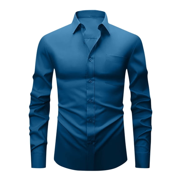 Dagugfen Mens Dress Shirts Button down Long Sleeve Suit Slim Lightweight Business Office Casual Shirts