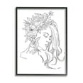 thumbnail image 2 of Stupell Industries Woman Face Detailed Blossoming Flowers Line Drawing Graphic Art Gray Framed Art Print Wall Art, Design by Ziwei Li, 2 of 5