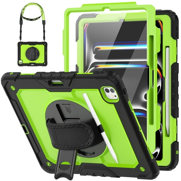 Funda para iPad Pro 13 HXCASEAC Resistente a Golpes con Soporte para Lápiz Verde