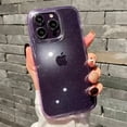 thumbnail image 3 of Luxury Glitter Bling Bumper Transparent Case For iPhone 15 14 13 11 12 Pro Max Mini X XS Max XR 7 8 Plus Soft purple Cover funda, 3 of 5