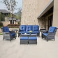 thumbnail image 2 of POCASSY 8 Piece Rattan Outdoor Conversation Furniture Set Wicker Sofa Seating Group with Cushions for Backyord, Garden, Pool, 2 of 10