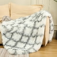 thumbnail image 5 of chaungfeng 70x50CM Small Decorative Extra Soft Faux Fur Throw Blanket, Reversible Fuzzy Lightweight Long Hair Shaggy Blanket, Microfiber Fur Blanket for Couch Sofa Bed, 5 of 6
