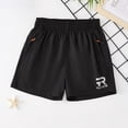 thumbnail image 4 of Pantalones cortos deportivos casuales de cintura elástica de color sólido para niñas, pantalones de poliéster, 4 of 9