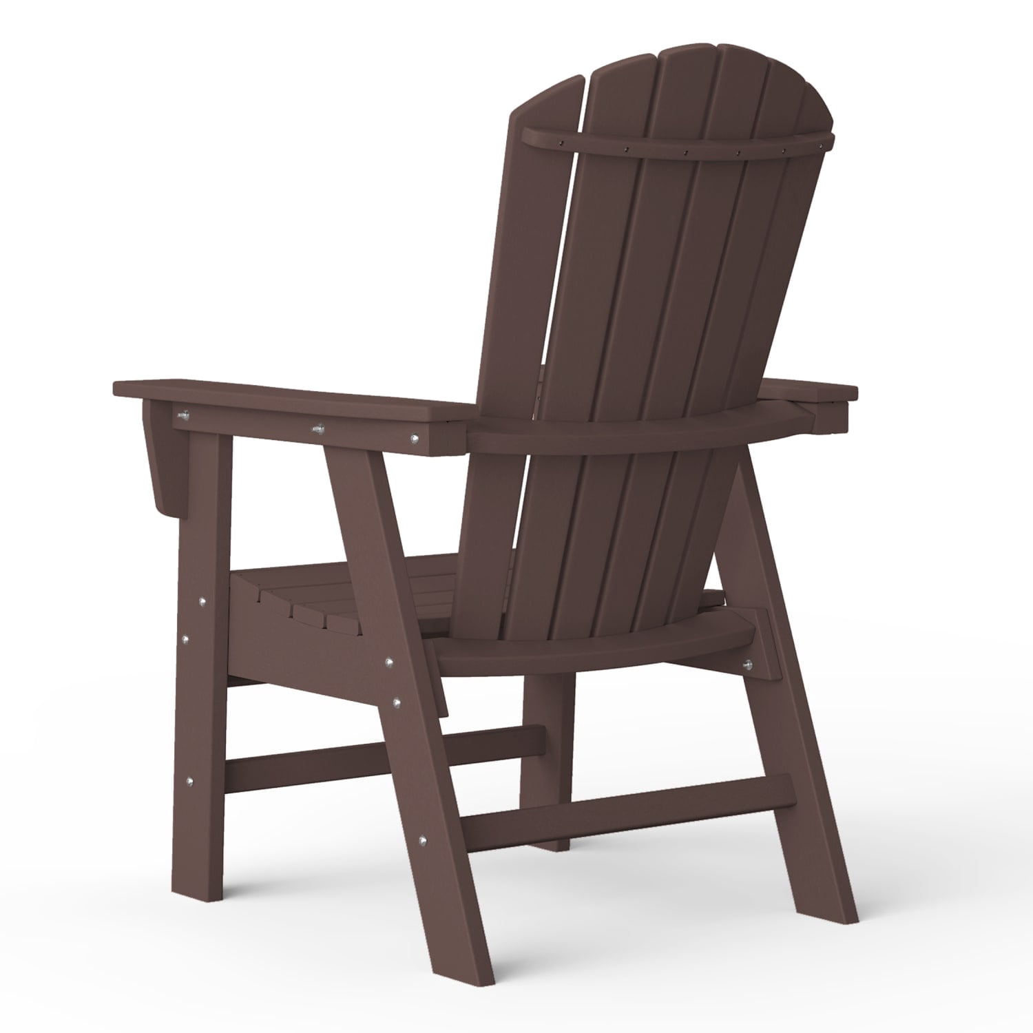 WestinTrends Dylan Outdoor Dining Chair – All-Weather Poly Lumber Adirondack Patio Chair, High Back, 330 lb Capacity, Dark Brown