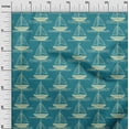 thumbnail image 3 of oneOone Silk Tabby Medium Blue Fabric Beach Boat Sewing Material Print Fabric By The Yard 42 Inch Wide, 3 of 4