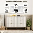 thumbnail image 6 of Boyel Living 6 Drawer Accent Chest, TV Stand Storage Cabinet Dresser Organizer, Modern White Chest of Drawers, Large Dresser for Closet for Living Room, 6 of 6