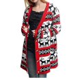 thumbnail image 3 of Women's Button Down V-Neck Cotton Knit Oversized Christmas Reindeer Cardigan M, 3 of 6
