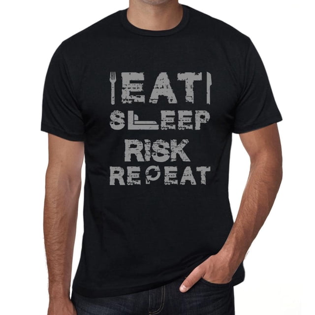 T-Shirt Graphique pour Hommes Manger Risque de Sommeil Répéter Éco-Friendly Édition Limitée T-Shirt à Manches Courtes Anniversaire Vintage Cadeau Nouveauté