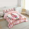 thumbnail image 3 of Feelyou Merry Christmas Child Bedding Comforter Set, Cartoon Fairy Tale Twin Comforter Sets, Pink Plaid Buffalo Reversible Bedding Set, Luxury Bedroom Decor, 2pcs, 3 of 8