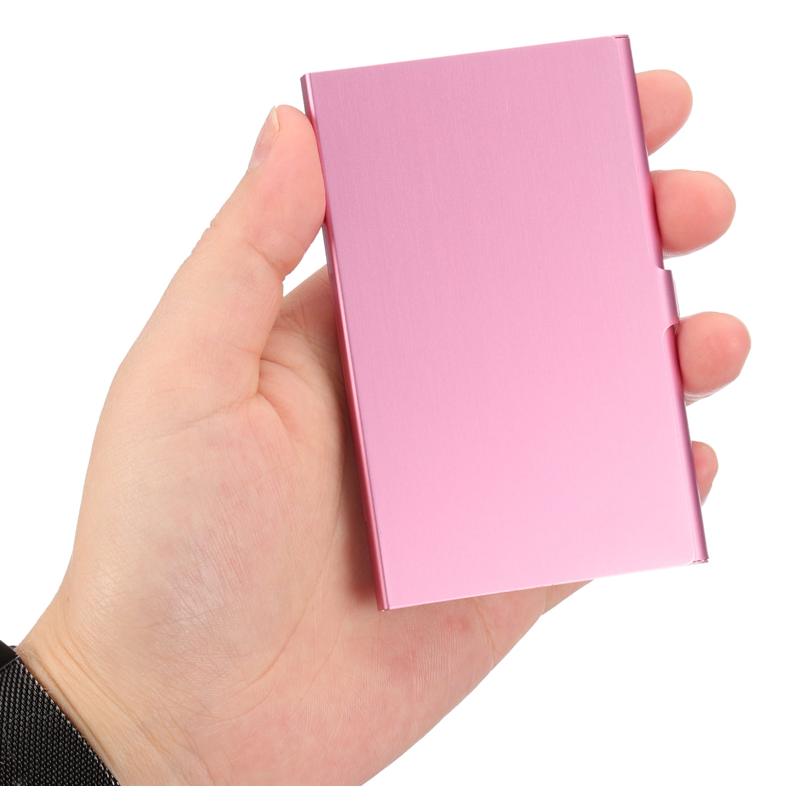 Business Card Holder, 10Pcs Aluminum Metal Card Case Card Holder, Pink