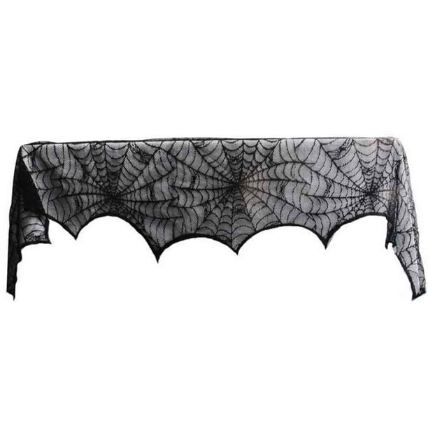 Manto de chimenea de Halloween YOUSIM tela decorativa 46 x 244 cm negro