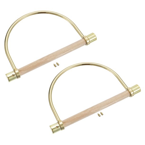 Reemplazo del marco del mango de bolso semicircular Uxcell de 6.18" para hacer bolsos, 2Pack dorado