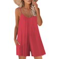 thumbnail image 1 of ORUYROP SNUGWIND Femmes Décontractée Sans Manches Lâches Combinaisons Réglables Shorts Stretch Romper avec Poches Poches, 1 of 5
