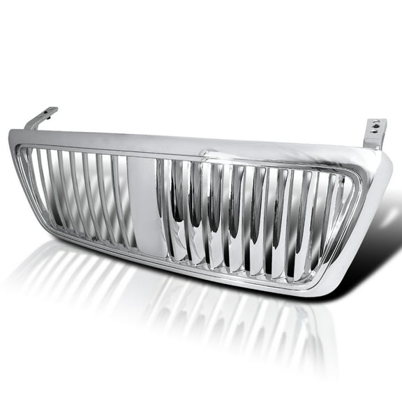 Spec-D Tuning Chrome Vertical Front Hood Grille Compatible with 2004-2008 Ford F150 , 2006-2008 Lincoln Mark LT