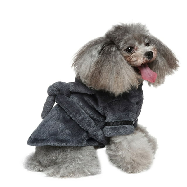 Hotel Pajamas Pet Bathrobe and Nightgown Clothes for Dogs and Cats Absorbent Bath Towel Robe