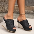 thumbnail image 5 of Domuza Orthopedic Casual Sandals for Women Slip on Non Slip Arch Support Flat Wedge Sandals Breathable Walking Shoes 2026 New Comfort Foam Shoes Black 8（EU-40）, 5 of 5