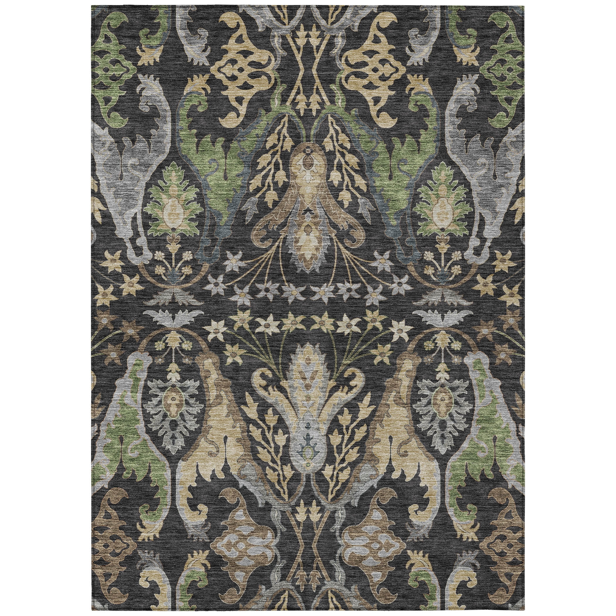 Addison Rugs Chantille Indoor/Outdoor Transitional Global Black Washable Rectangle Rug, 10' x 14'