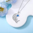 thumbnail image 3 of Mermaid Birthstone Necklace for Women 925 Sterling Silver Mermaid Moon Pendant Necklace Jewelry Gift for Women, 3 of 5