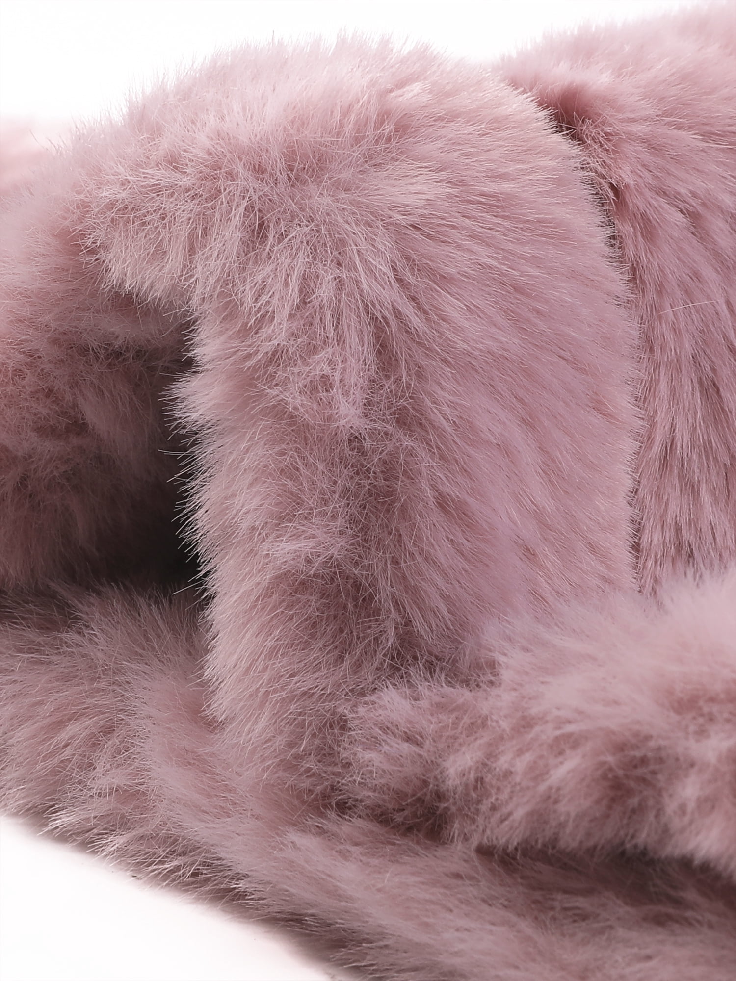 DARING DIVA Women's Stand Collar Fluffy Vest Faux Fur Sleeveless Coat S Pink