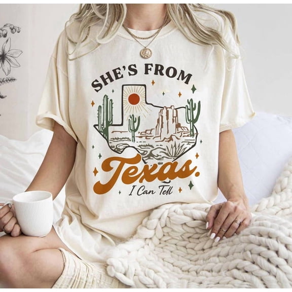 She’s From Texas Shirt, Retro Texas Tee, Southern Country Style T-Shirt, Texas Pride Unisex Top, Vintage Lone Star State Graphic Apparel