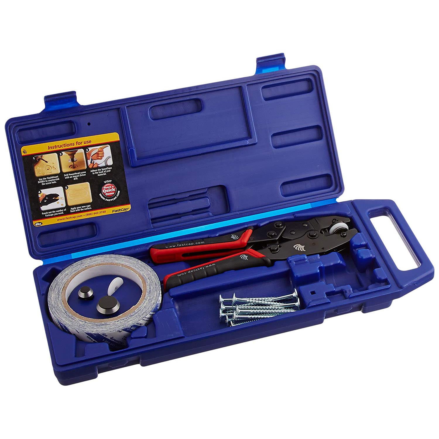 FastCap Basic Woodworking Custom Color Single Hole Punch Tool Kit w/ Case, Blue