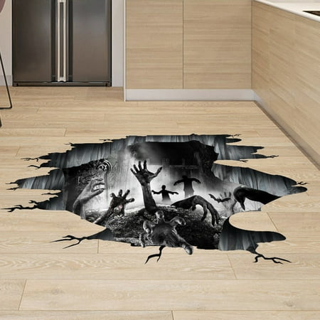 

D-GROEE 1 Set Creative 3D Space Wall Decals Removable PVC Magic Floor DIY Horror Broken Wall Stickers Murals Wallpaper Art Decor for Home Walls Ceiling Boys Room Kids Bedroom