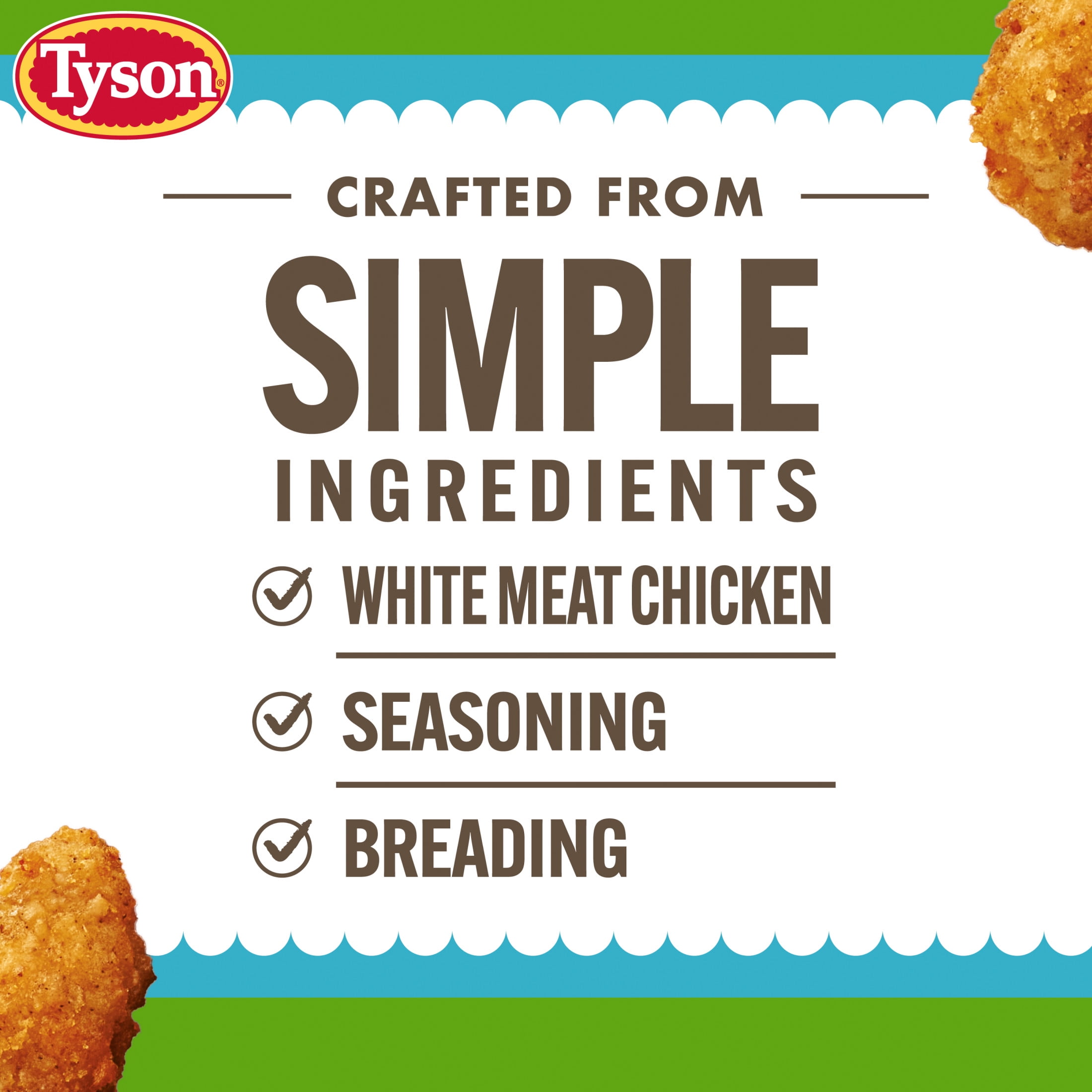 Tyson Simple Ingredient Boneless Chicken Bites, 20 oz (Frozen, Fully Cooked)