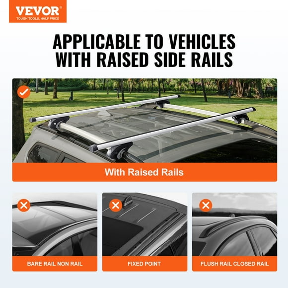 Barras transversales universales VEVOR para portaequipajes de techo de aluminio 54 pulgadas