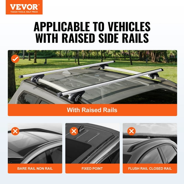 Barras transversales universales VEVOR para portaequipajes de techo de aluminio 54 pulgadas