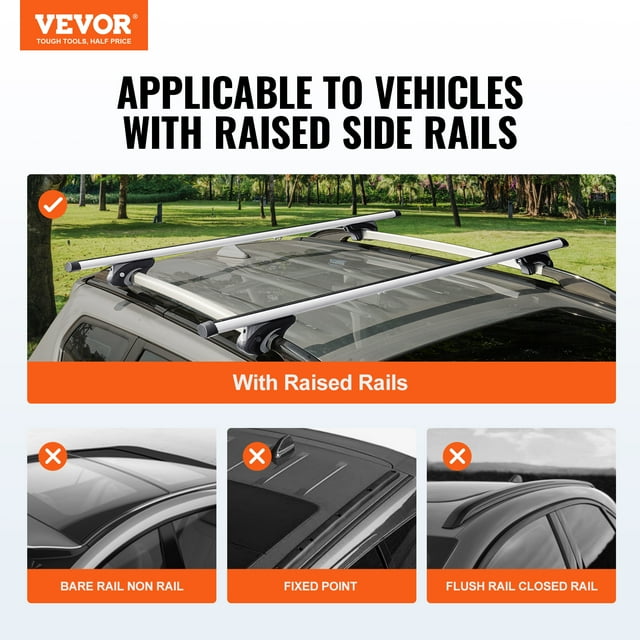 Barras transversales universales VEVOR para portaequipajes de techo de aluminio 54 pulgadas