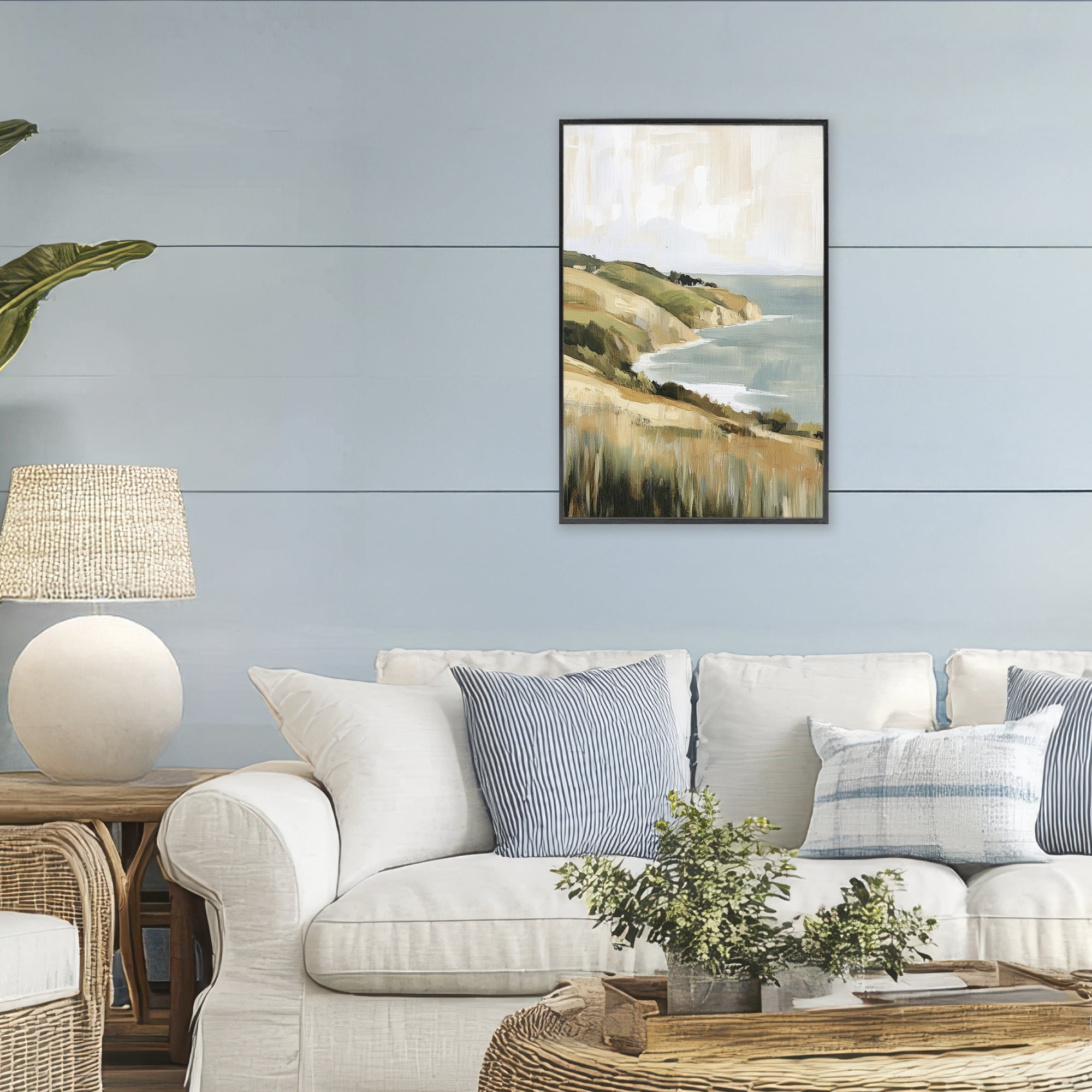Stupell Industries Serene Cliff in Morning Light Black Framed Giclee Art, design by Petal Prints Design