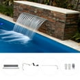 thumbnail image 2 of ToppiJoy 24in 7 Colors Acrylic Pool Fountain Pool Waterfall Spillway LED Light with Remote Control Grey, 2 of 22