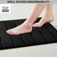 thumbnail image 5 of 2 Piece Striped Design Solid Memory Foam Bathroom Rug Set Non-Slip, 5 of 7