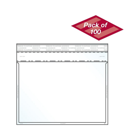EnvyPak Clear Booklet, Photo & Postcard Envelope - Permanent Peel and Seal Closure Holds 4.38" x 6.13" Insert - Box of 100 - Made in USA