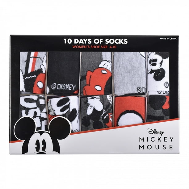 Disney Mickey and Minnie Mouse No-Show Socks 10-Pairs Boxed Set