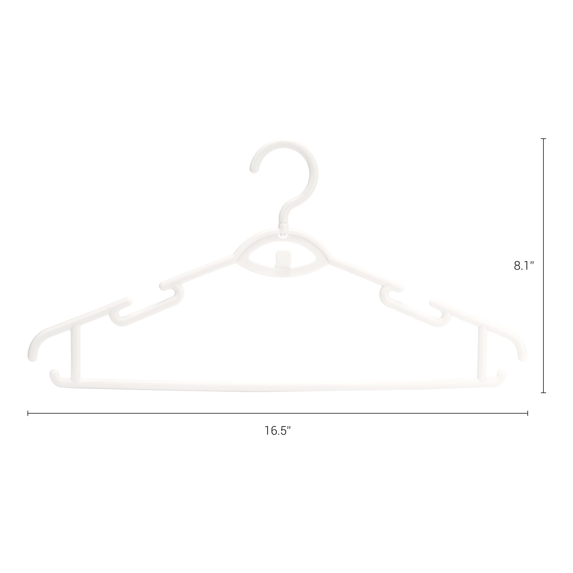 Unique Bargains Plastic Non-Slip Hangers Space Saving Clothes Hangers 30 Packs White