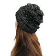 thumbnail image 3 of Only Moment Warm Fleece Lined Beanie Knit Ski Stocking Cap White Polyester Thermal Polar Fleece Ski Stocking Skull Cap for Men and Women One Size, 3 of 3