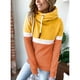 thumbnail image 1 of Sudadera Con Capucha Para Mujer, Capucha De Cuello Alto Con Bloqueo De Color, Sudadera Con Capucha Informal Para Mujer A Juego Para Ir De Compras ANGGREK Amarillo y Naranja M, 1 of 6