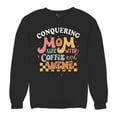 thumbnail image 5 of Conquering Mom Life With Coffee and Wine Sweatshirt Trendy Motherhood Parenting Family Soccer Mama #momlife Crewneck, 5 of 7