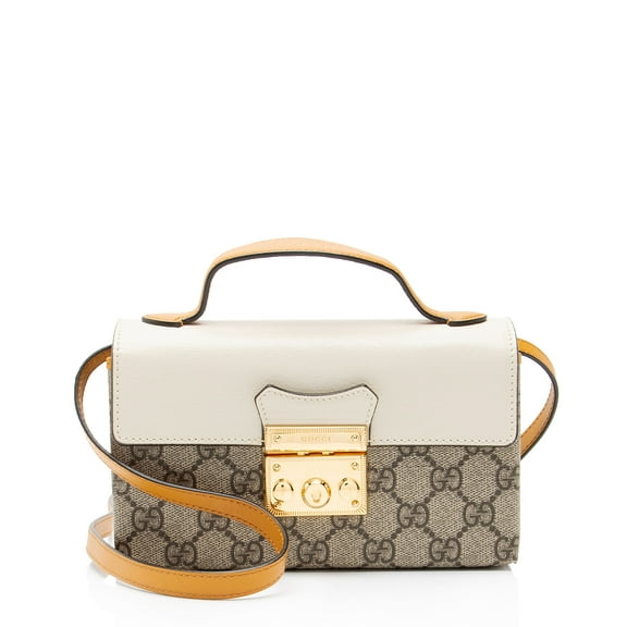 Pre-Owned Gucci GG Supreme Padlock Mini Top Handle