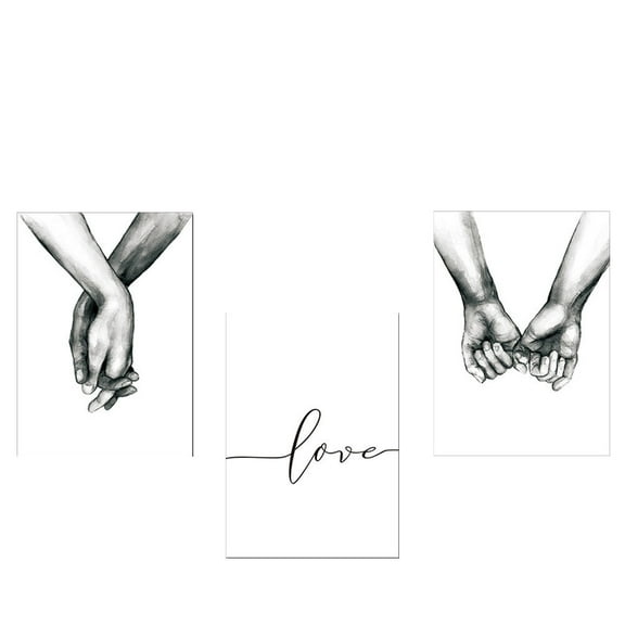 Raindrops wall pictures living room Alphabet Art Hanging Painting Grey Canvas 3pcs