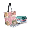 thumbnail image 2 of FORMRS Womens Canvas Tote Bag with Zipper Inner Pocket Shoulder Handbag, Pink Christmas House, 2 of 7