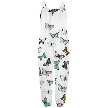 

TAIAOJING Baby Romper Toddler Girls Kids Cartoon Butterfly Jumpsuit Strap Summer Outfitspolyester Stylish and fashion design make your more attractivecasualgirl One Piece Outfits 1-2 Years