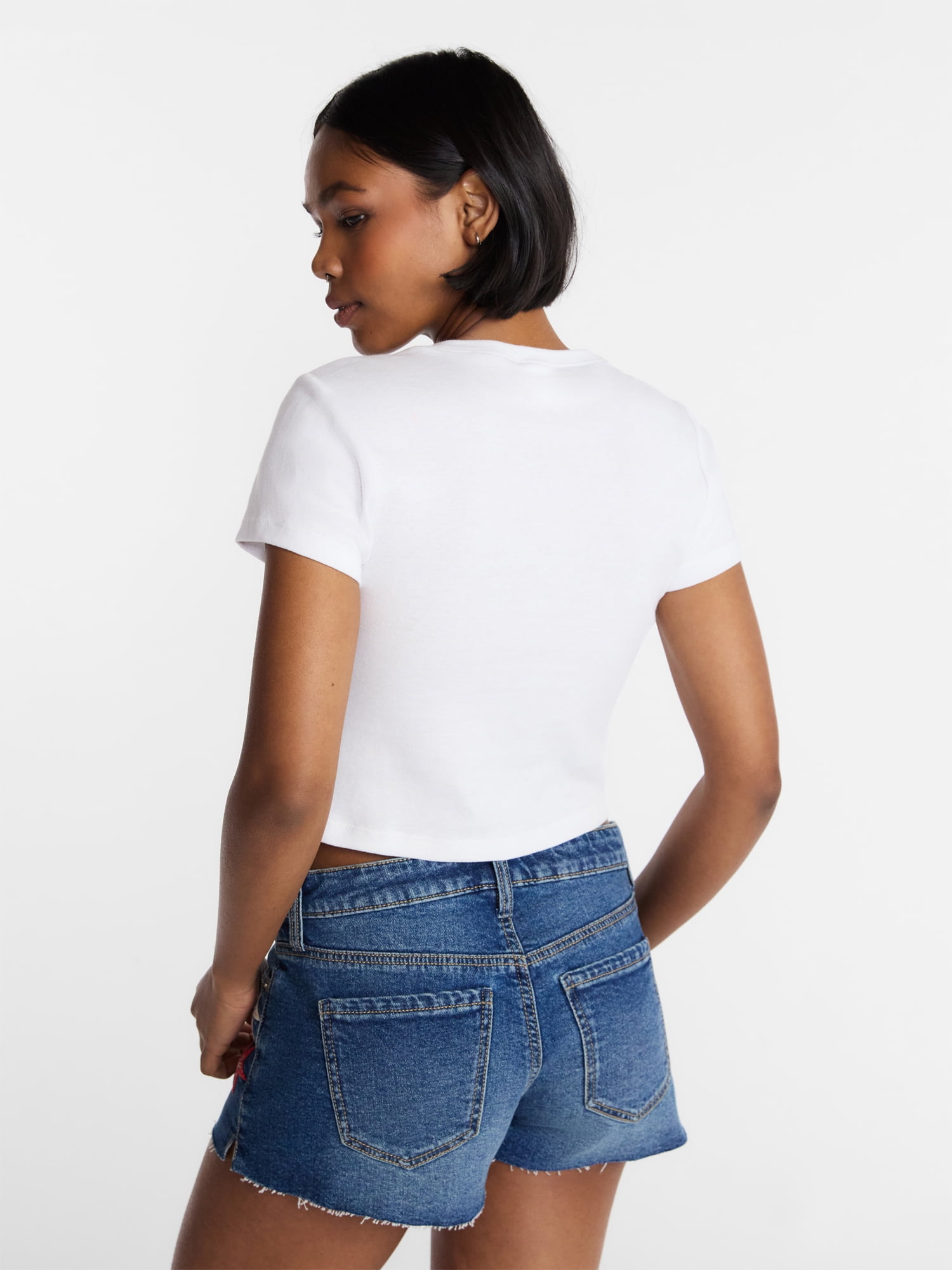No Boundaries Americana Graphic Baby Tee, Women's and Women's Plus XXS-4X