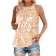 thumbnail image 6 of Penkiiy New Arrival Women's Casual Sequin Tank Top - Trendy Round Neck Pullover, Versatile Everyday & Partywear Essential L Beige, 6 of 7