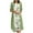 Green, variant on Pincandy Women's Linen Dress 2 Piece Outfit Floral Sleeveless Loose Maxi Summer Dresses with Jacket Formal Casual