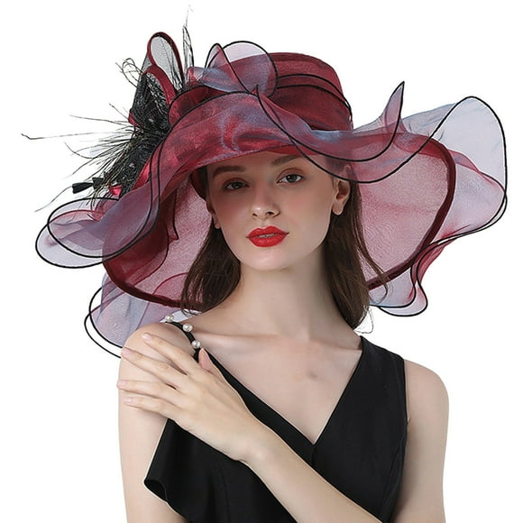 PMVFHDE Sun Visor Hats Women Street Photography Flower Fashion Curly Edge Big Brim Hat Travel Outing
