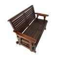 thumbnail image 5 of Innovaze 4.5 ft Wooden Patio Glider with High Roll Back and Deep Contoured Seat in Outdoor, Deep Brown, 5 of 9