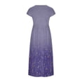 thumbnail image 5 of CHOK Robe pour Femme Grande Taille Décontractée à Manches Courtes, Col Rond, Coupe Ample, Robe d'Été Unie en Lin, Midi Ample et Confortable avec Poches, 5 of 5