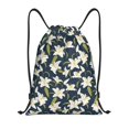 thumbnail image 1 of Xecao Lilies Flowers Pattern Sports Drawstring Backpack - String Swim Gym Bag with Wet Proof Pocket for Women&Men-Medium, 1 of 6